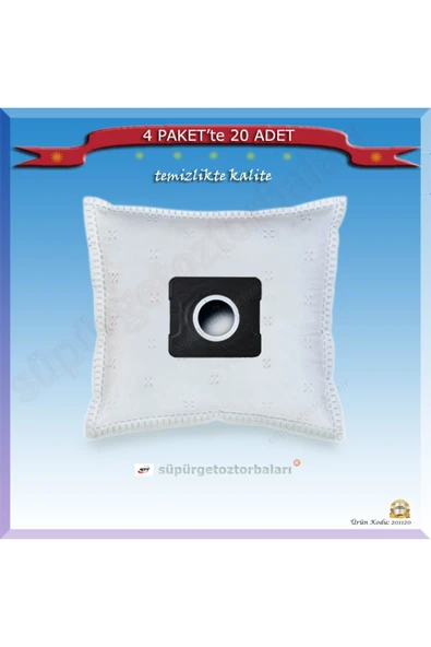 Vestel Yıldız A8100 Süpürge Toz Torbası 20 Adet 201120 ürün görseli 1