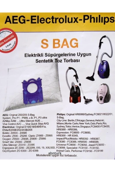 Electrolux 20 Adet S Bag Oxygen:z5500-z5695,z5900-z5995,smart Vac:z5000-z5695 Elektrikli Süpürge Tor ürün görseli 1
