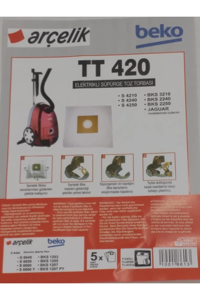 Arçelik ARÇELİK TT 420 SENTETİK (4 PAKET 20 ADET ) - Resim 2