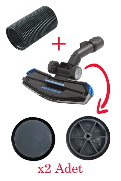 Philips Ultimate Marathon Uyumlu 2 Adet Emici Başlık Tekeri + Emici Hortumu ürün görseli 1