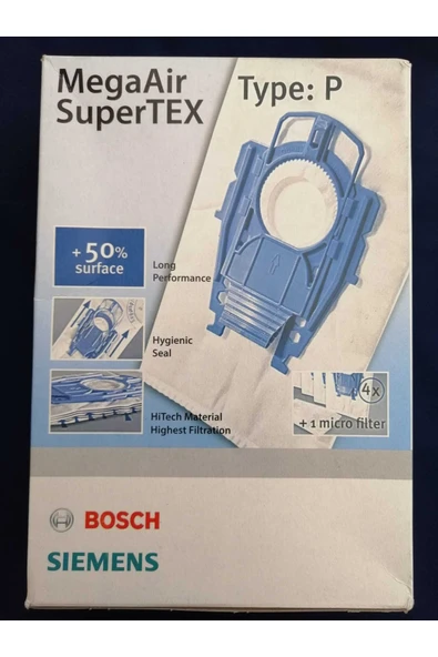 Bosch Siemens Type P Tipi Ergomax Süpürge Toz Torbası Uyumlu ürün görseli 1