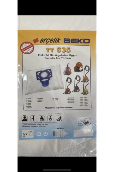Arçelik -beko Tt635 Süpürge Toz Torbası(20adet) ürün görseli 1