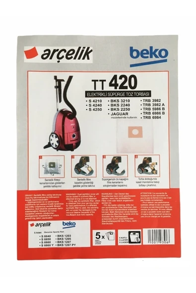 Beko Trb 2982 A Trb 5984 A Süpürge Toz Torbası 20 Adet ürün görseli 1
