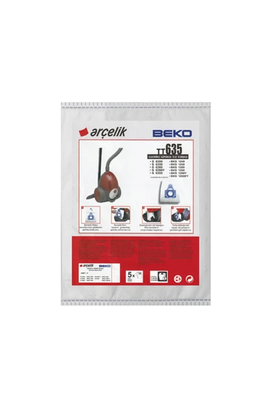 Arçelik /beko Tt 635 Toz Torbası ( Orjinal Ürün) ( 2 Paket ) ürün görseli 1