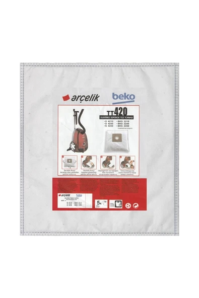 Arçelik /beko Tt 420 Toz Torbası ( Orjinal Ürün) ( 2 Paket ) ürün görseli 1