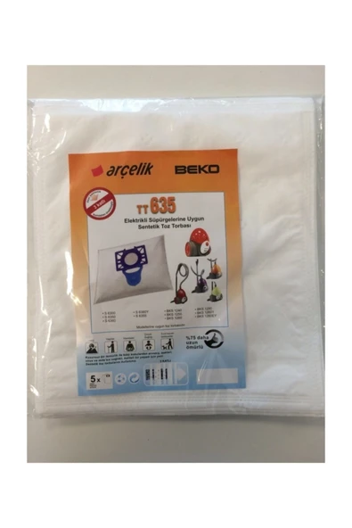 Arçelik - Beko Tt635 Süpürge Torbası 25 Adet (5li Paket) ürün görseli 1