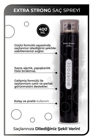 Morfose Extra Strong Saç Spreyi 400 ml - Resim 2