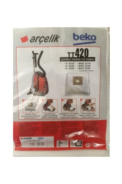 Arçelik Bez Süpürge Torbası S4210-s4240-s4250 25 Adet ürün görseli 1