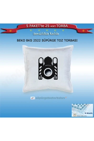 Beko Bks 2522 Süpürge Toz Torbası 25 Adet Torba Kd:02 ürün görseli 1