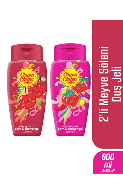 Chupa Chups Banyo Ve Duş Jeli Kiraz Ve Çilek 2X300ML ürün görseli 1