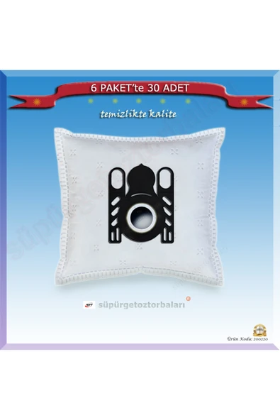 Arçelik S 6860 Süpürge Toz Torbası 6 Pakette 30 Adet ürün görseli 1