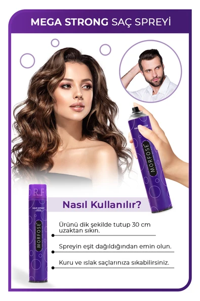 Morfose Mega Strong Saç Spreyi 400 ml 3 Adet - Resim 3
