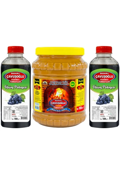 Bozkırlı Çavuşoğlu Bozkır Tahini Kepeksiz 1850g + Çavuşoğlu Üzüm Pekmezi 2 Kg ürün görseli 1