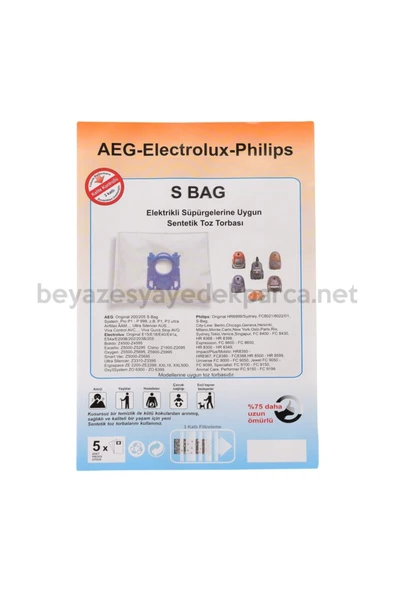 Philips -elektrolux-aeg Bez Elektrikli Süpürge Torbası (20 Adet) ürün görseli 1