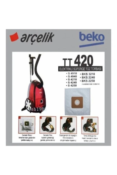 Beko BKS2240 Elektrikli Süpürge Uyumlu Toz Torbası 40 Adet Kaliteli Ürün Sentetik Torba ürün görseli 1