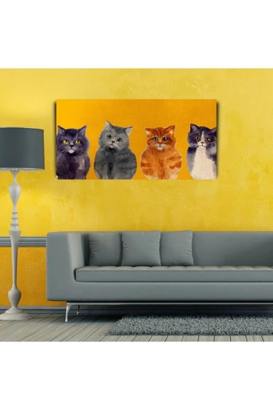 Yavru Kediler Canvas Tablo (60x120) - Resim 3