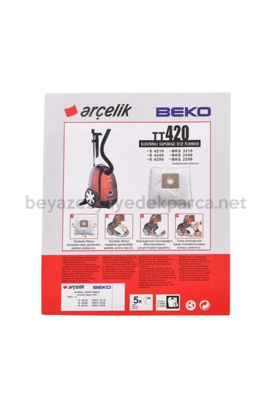 Arçelik Tt420 Kağıt Elektrikli Süpürge Torbası (5 Adet) ürün görseli 1