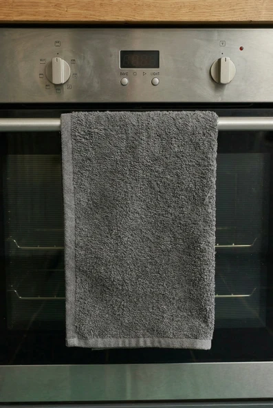 Mutfak Havlusu El Havlusu Düz Antrasit %100 Pamuk 40x60 Cm ürün görseli 1