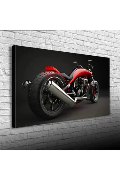 Kırmızı Naked Motor Canvas Tablo (60x120) ürün görseli 1