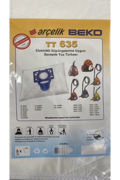 Arçelik -beko Tt 635 Elektrikli Süpürge Toz Torbası ürün görseli 1