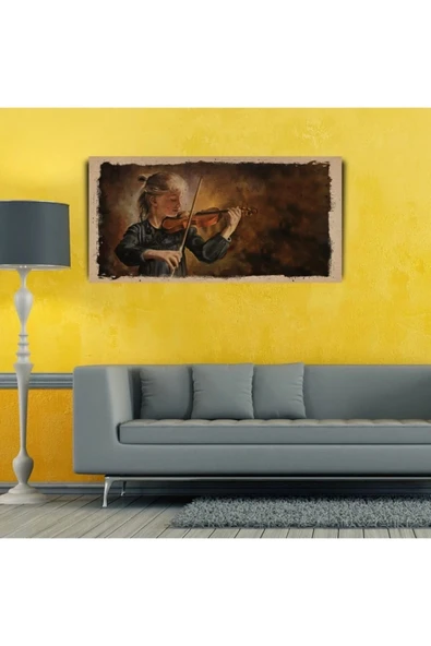 Kemancı Kız Canvas Tablo (60x120) - Resim 3