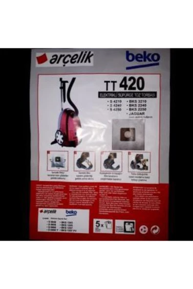 Arçelik Tt 420 Elektrikli Süpürge Toz Torbası ( 5 Adet ) ürün görseli 1