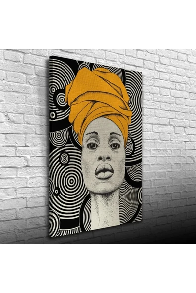 Aura Sarı Siyah Canvas Tablo (50x70) - Resim 2