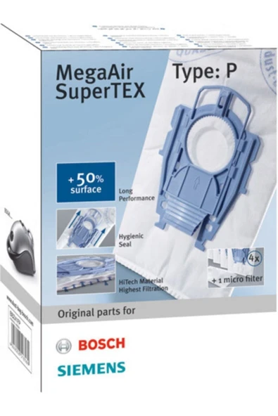 Bosch , Siemens Type P Tipi Ergomax Süpürge Toz Torbası Uyumlu ürün görseli 1