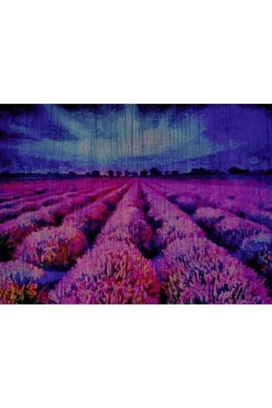 Mor Çiçek Tarlası Canvas Tablo (50x70) - Resim 2