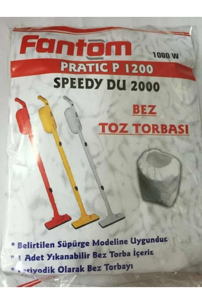 Fantom P1200 Pratik Süpürge Bez Toz Torbası (5 Adet) ürün görseli 1