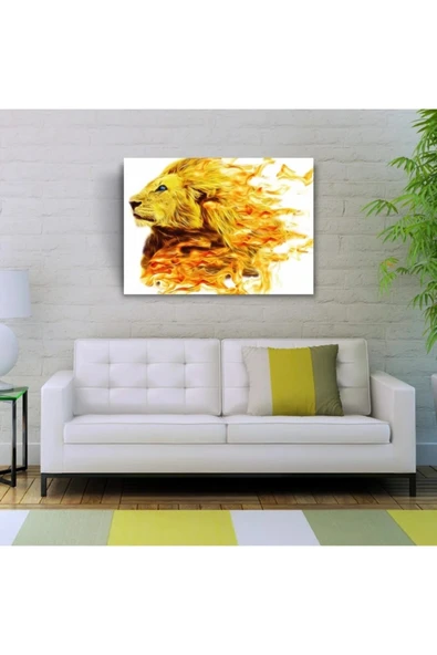 Aslan Kral Canvas Tablo (50x70) - Resim 3