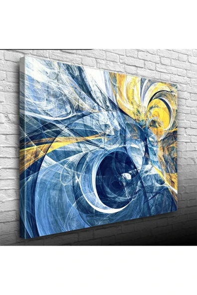 Sarı Lacivert Gece Canvas Tablo (50x70) ürün görseli 1