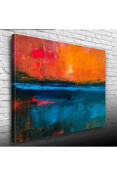 Turuncu Mavi Dekoratif Canvas Tablo (50x70) ürün görseli 1