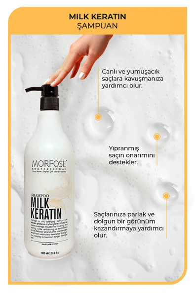 MORFOSE MİLK KERATİN ŞAMPUAN 1000 ML - Resim 2