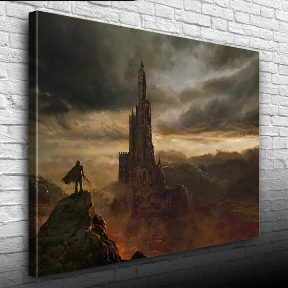 Fantastik Kayalıklara Oyulmuş Tarihi Kale Kanvas Tablo 50 x 70 ürün görseli 1