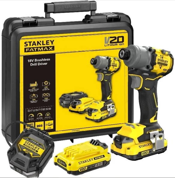 STANLEY SFMCF830D2K KÖMÜRSÜZ DARBELI TORNAVIDA+KB V20 18V ürün görseli 1