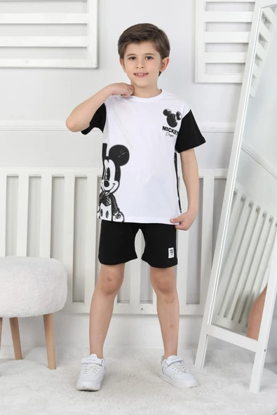 Mickey Baskı Erkek Çocuk Şortlu Takım ürün görseli 1