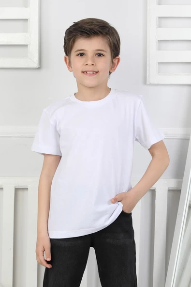 Düz Erkek Çocuk Tişört - Resim 2