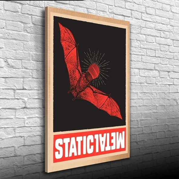 Kırmızı vre Siyah Tonlarda Yarasa Görselli Poster Kanvas Tablo 50 x 70 ürün görseli 1