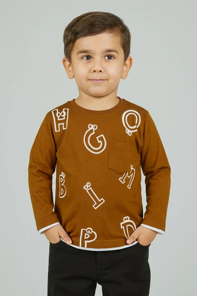 Harf Baskılı Mevsimlik Erkek Çocuk Sweatshirt ürün görseli 1