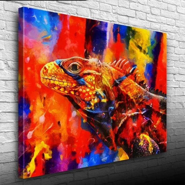 Rengarenk İguana Kanvas Tablo 50 x 70 ürün görseli 1