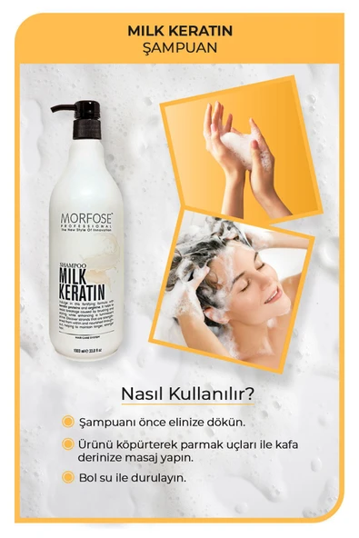 MORFOSE MİLK KERATİN ŞAMPUAN 1000 ML - Resim 3