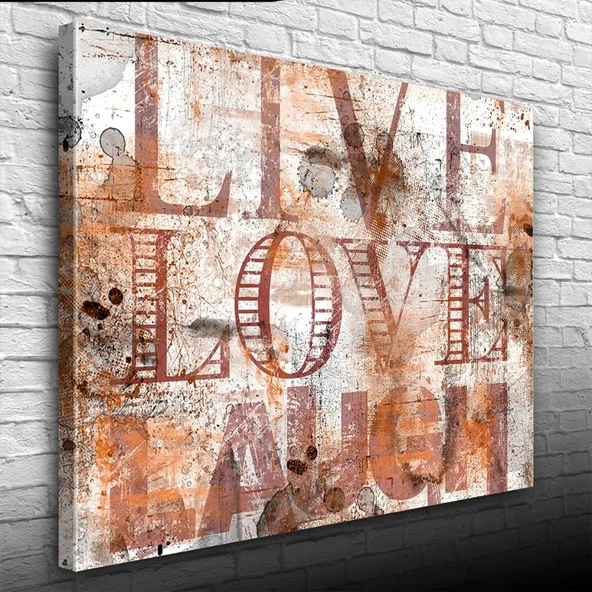 Live Love Poster Yağlıboya Kanvas Tablo 50 x 70 ürün görseli 1