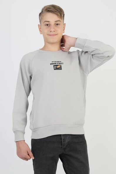 Kanguru Cepli Baskılı Detaylı Erkek Çocuk Sweatshirt ürün görseli 1