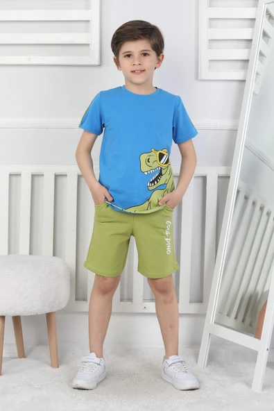 Dinozor Baskı Erkek Çocuk Takım ürün görseli 1