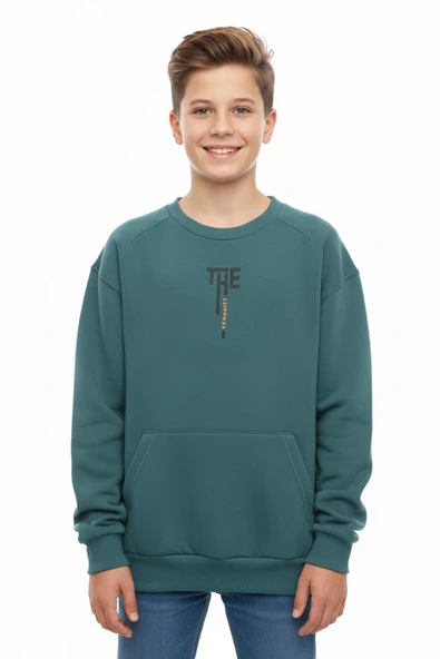 Kanguru Cepli Bisiklet Yaka Erkek Çocuk Sweatshirt ürün görseli 1