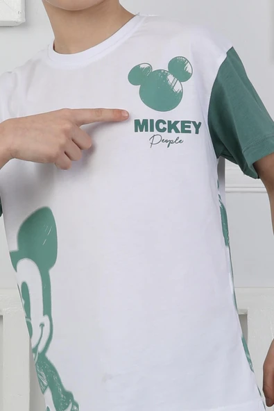Mickey Baskı Erkek Çocuk Şortlu Takım - Resim 4
