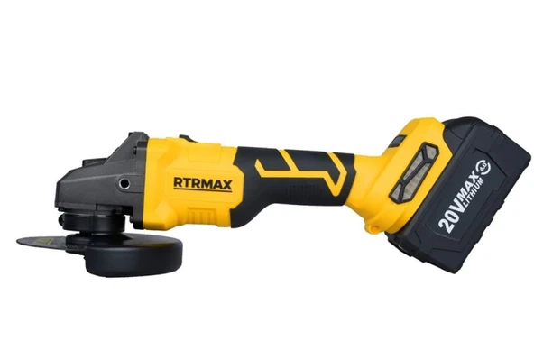 RTRMAX S-LION AKÜLÜ AVUÇ TASLAMA KÖMÜRSÜZ 115 MM 8.500RPM 2X4 Ah AKÜ ürün görseli 1