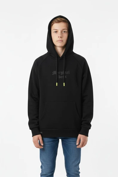 Kapşonlu Baskılı Erkek Çocuk Sweatshirt - Resim 2