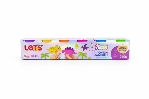 LETS 6 RENK NEON OYUN HAMURU 660 G ürün görseli 1